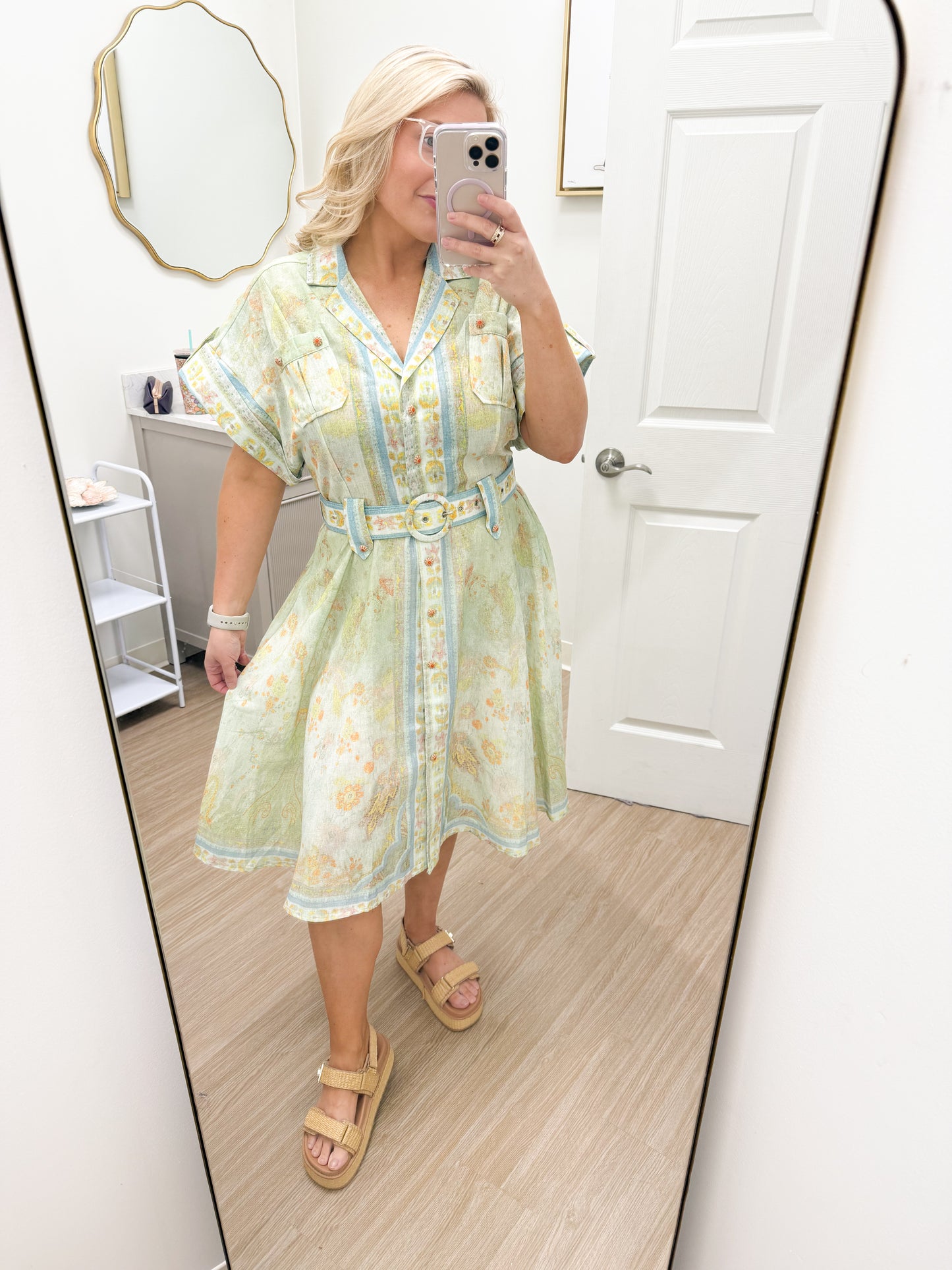Watercolor Garden Midi Dress
