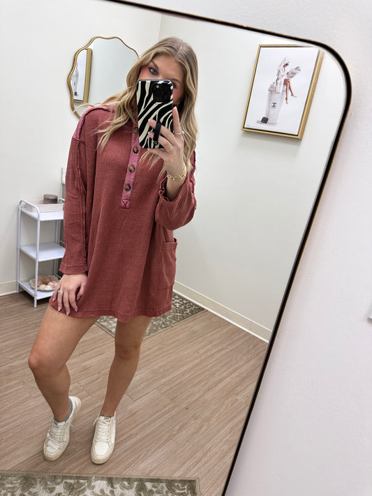 Waffle tunic shirt