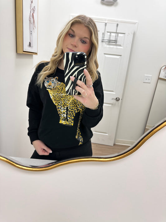 On the prowl sequin sweatshirt