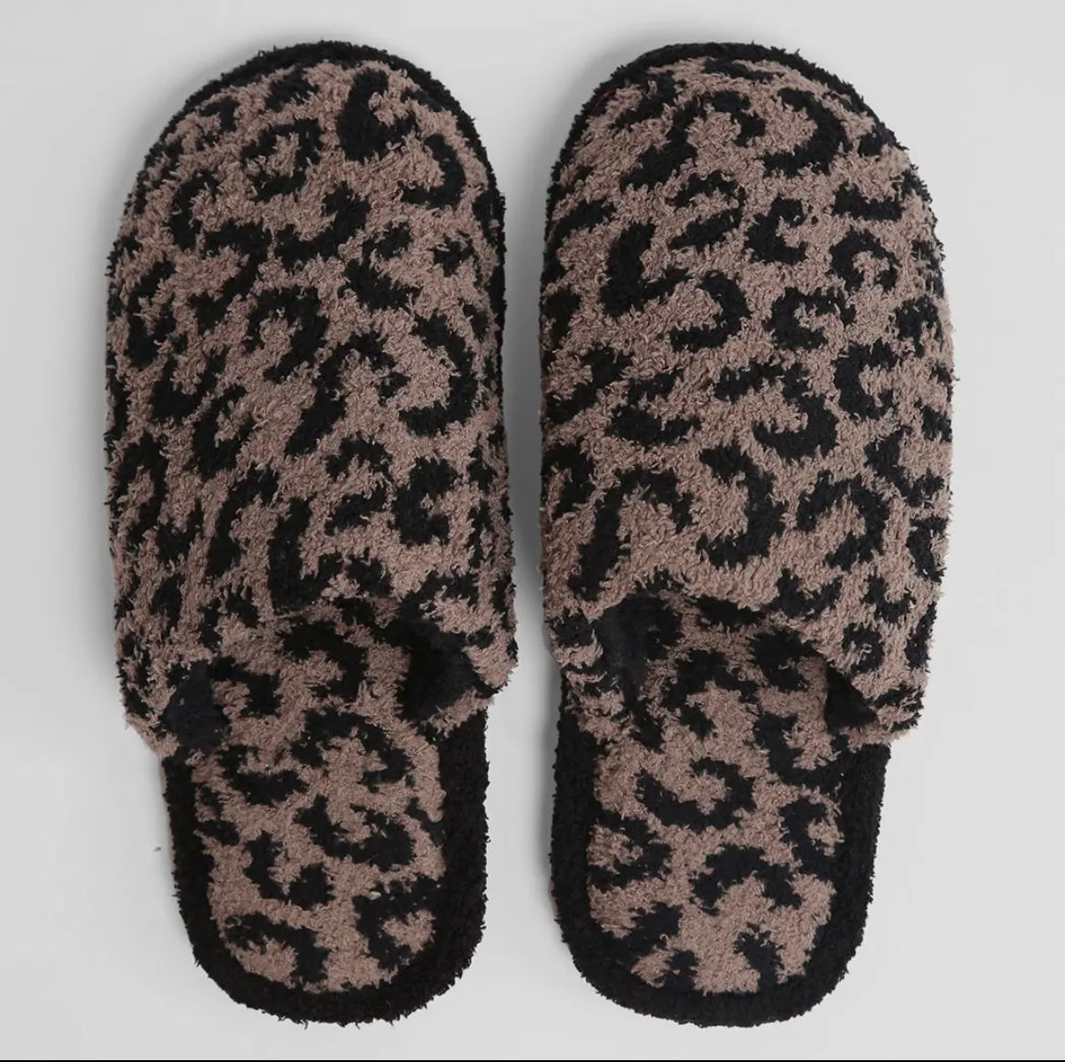 Coffee Leopard Pattern Slipper Comfylux