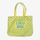Lulu Mac canvas tote yellow w/blue dot