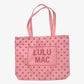 Lulu Mac canvas tote hot pink dot