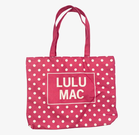 Lulu Mac canvas tote white dot