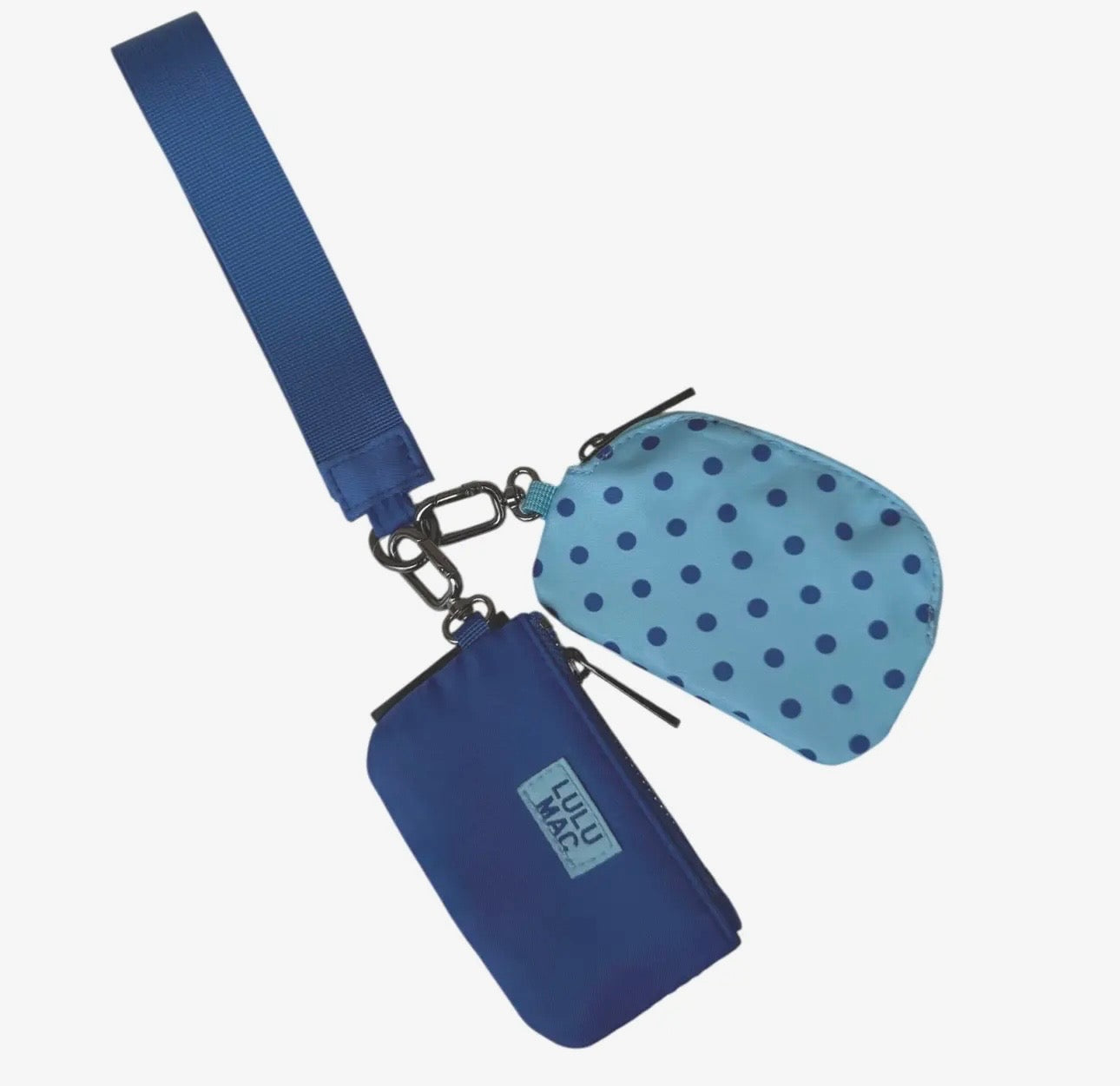 Lulu Mac wristlet light blue/blue dot