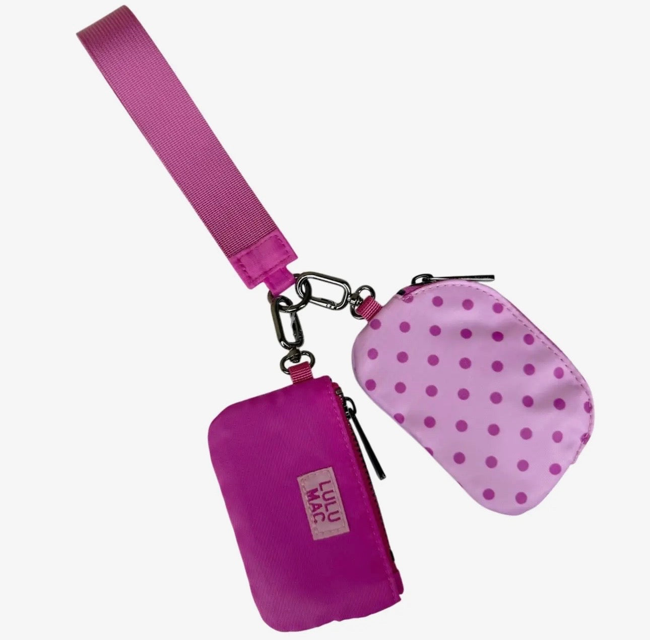 Lulu Mac wristlet light pink/pink dot