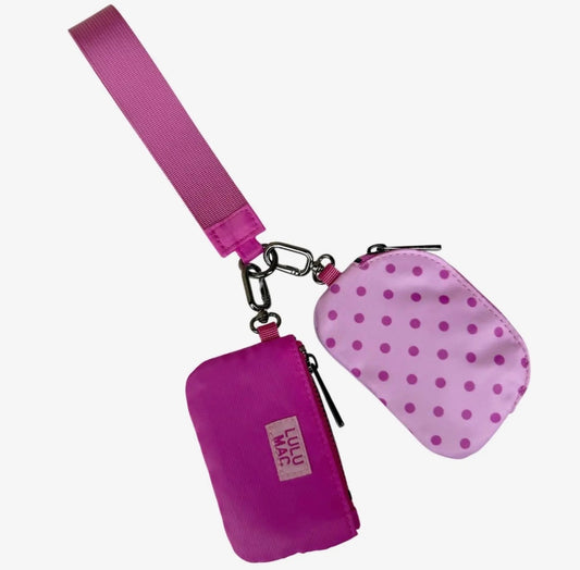 Lulu Mac wristlet light pink/pink dot