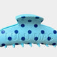 Lulu Mac hair clip light blue/blue dot