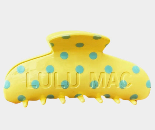 Lulu Mac hair clip yellow/blue dot