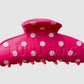 Lulu Mac hair clip pink/white dot
