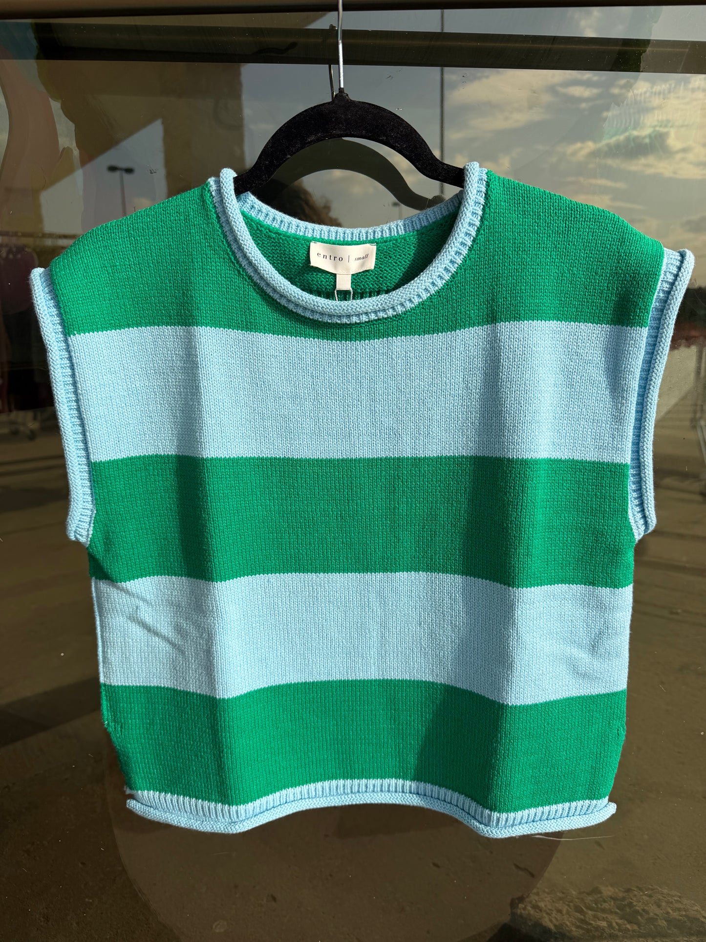 Blue/Green Cap Sleeve