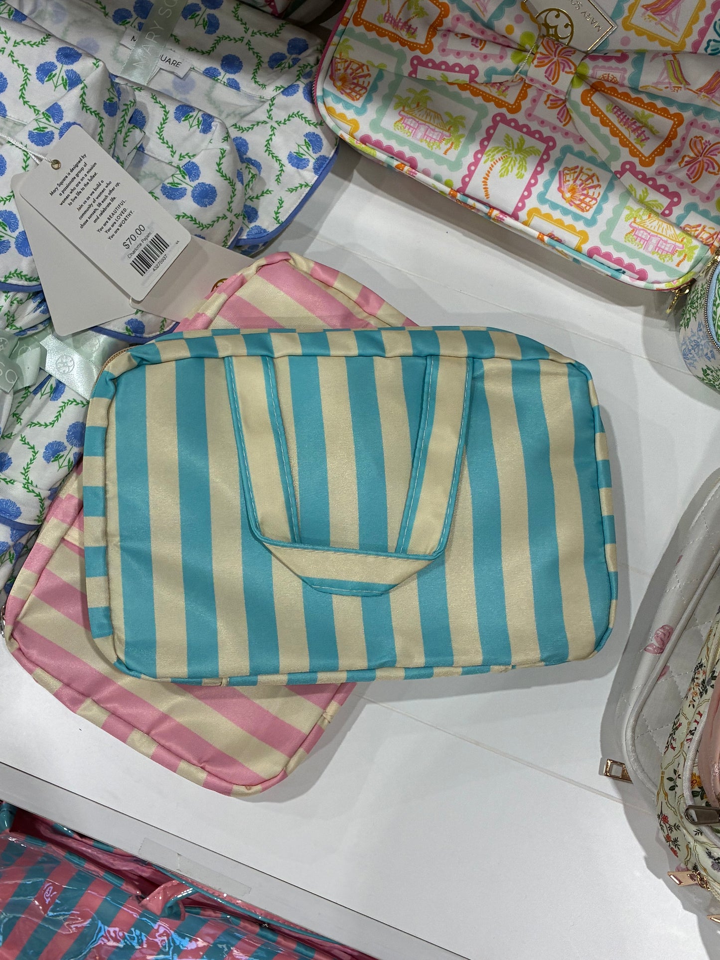 Striped handbag