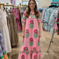 Red Bloom maxi dress