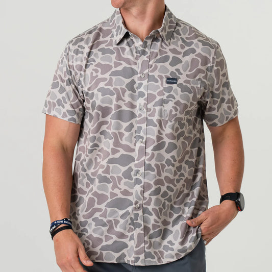 Classic Deer Camo Performance Button Up Burlebo