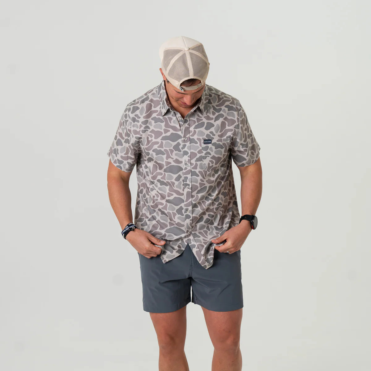 Classic Deer Camo Performance Button Up Burlebo