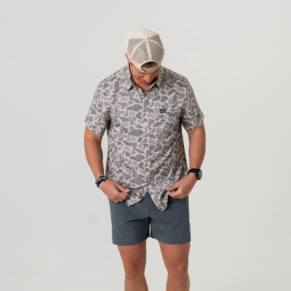 Classic Deer Camo Performance Button Up Burlebo