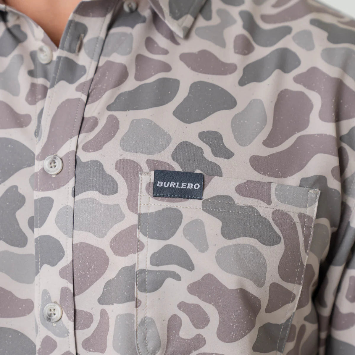 Classic Deer Camo Performance Button Up Burlebo