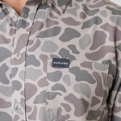 Classic Deer Camo Performance Button Up Burlebo