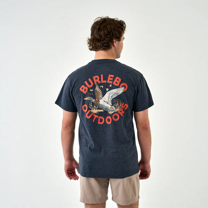 Old School Duck Hunt - Heather Navy Burlebo