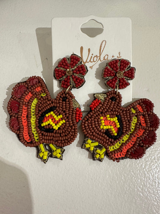 Turkey trot beaded earrings