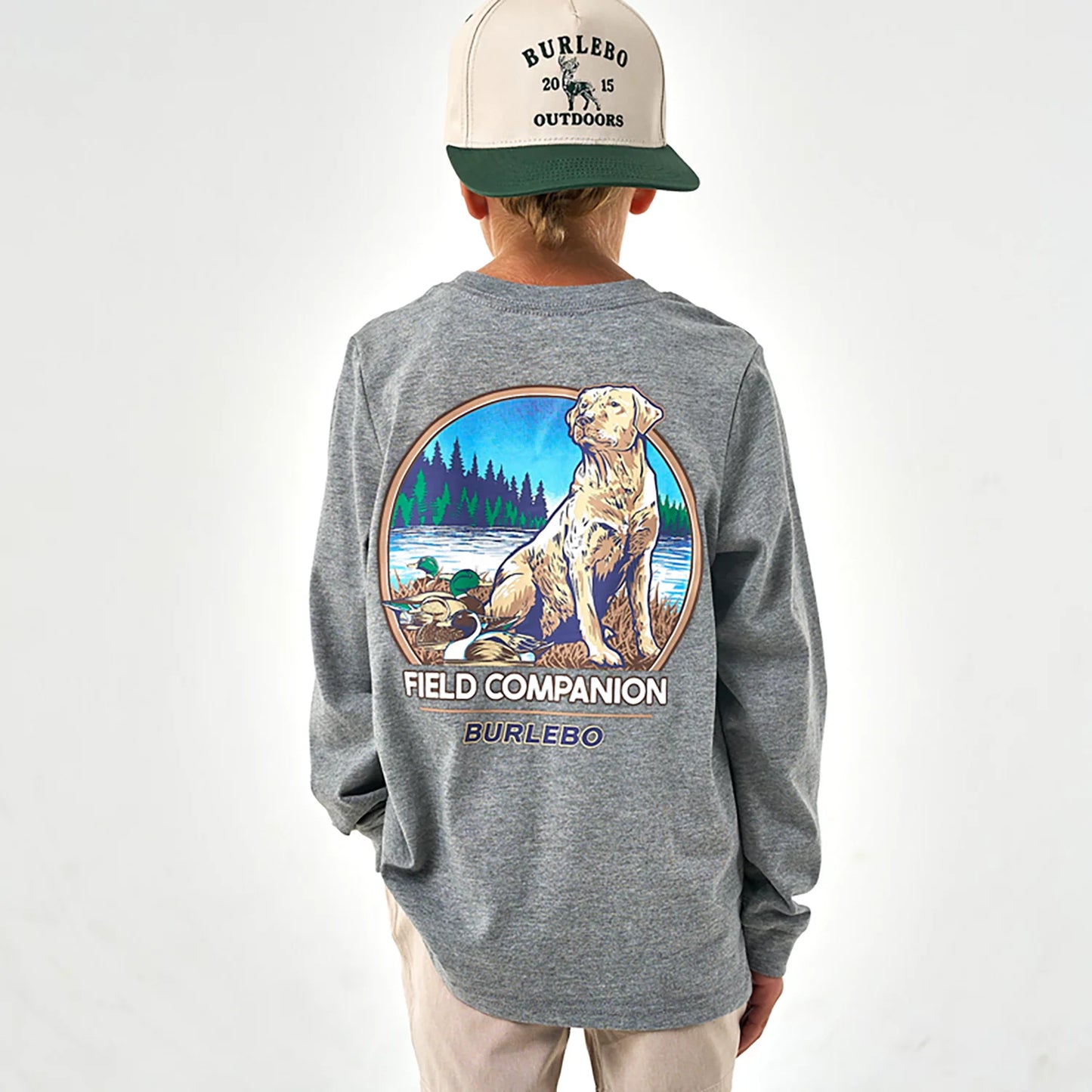 Field Companion L/S Youth Tee - Heather Gray Burlebo