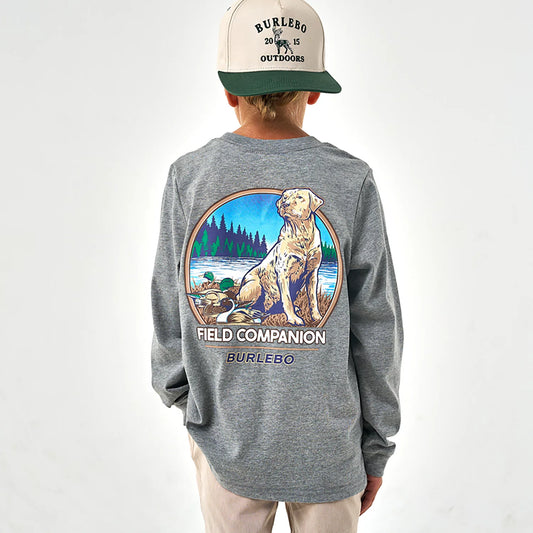 Field Companion L/S Youth Tee - Heather Gray Burlebo