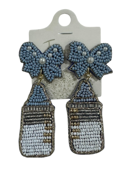 Blue Baby Bottle Earrings