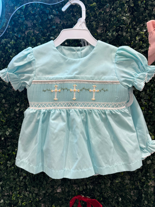 Cross Smocked Bloomer Set