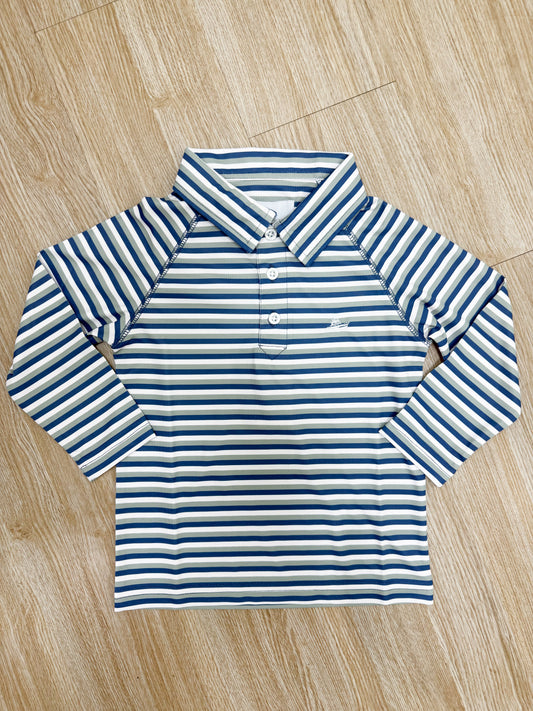 Green Fog and Navy Boys Polo