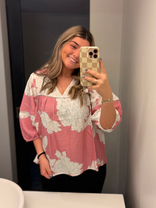 Blush Bonnet Floral Top