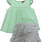 Seafoam & Blue Stripe Short Set | Millie Jay NWT