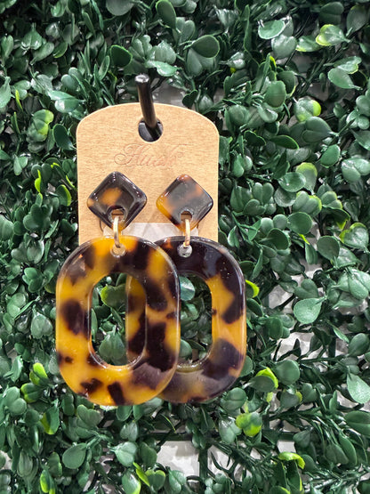 Dark Brown Tortoise Earrings