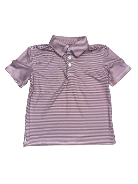 Maroon & White Stripe Polo