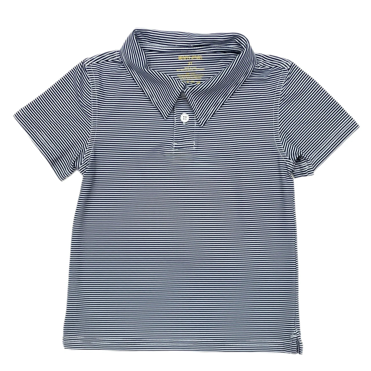 Navy Blue & White Boys Performance Polo