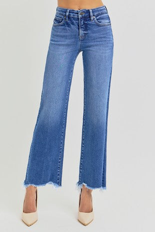 Risen tummy control high rise ankle straight jeans