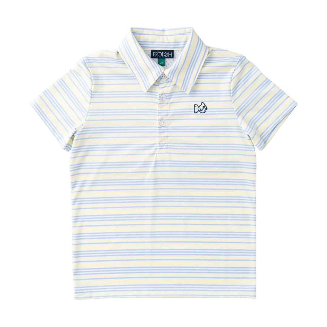 Boys' Prodoh Short Sleeve Pro Performance Yellow Pear Stripe