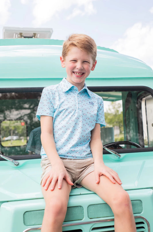 Boys' Prodoh Short Sleeve Pro Performance Pompano Fish Polo