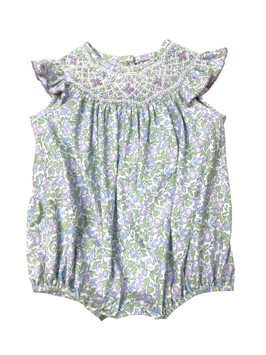Lilac Floral Smocked Bubble