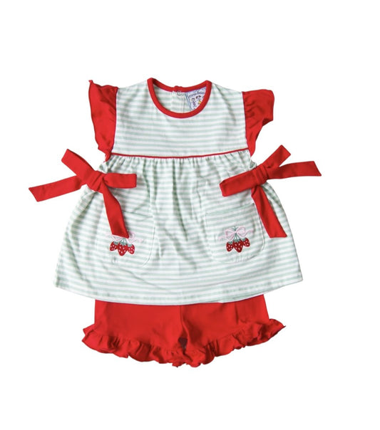 Strawberry Tie Short Set