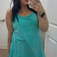 Washed Romper/Dress| Turquoise