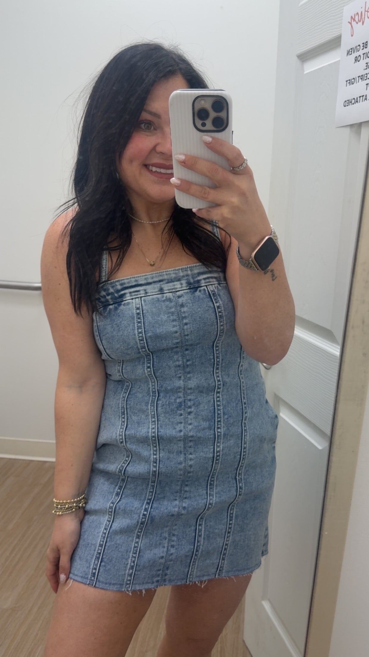Denim Adjustable Strap Dress