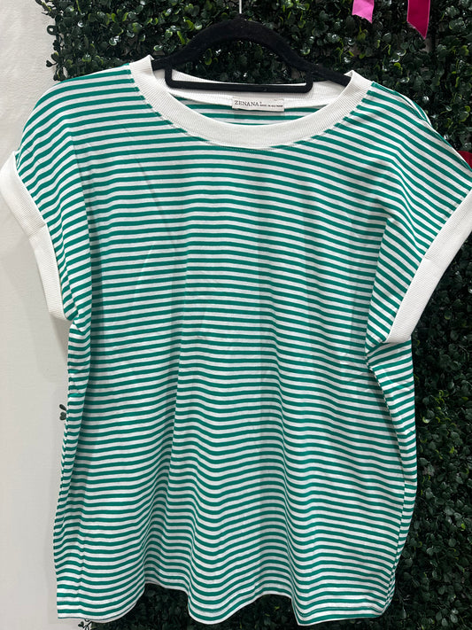 Stripe Everyday Top| Green