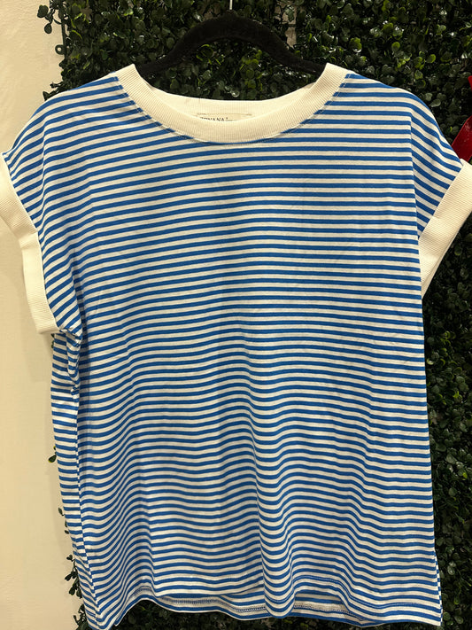 Stripe Everyday Top| Ocean Blue