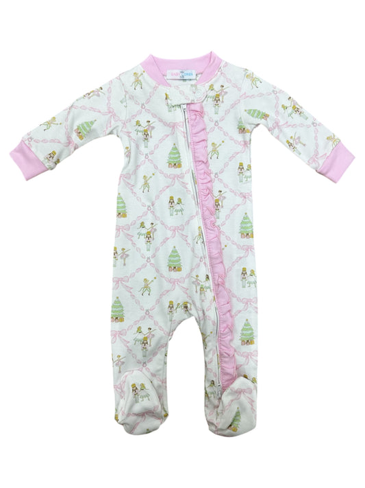 Nutcracker Pima Zipper Footie