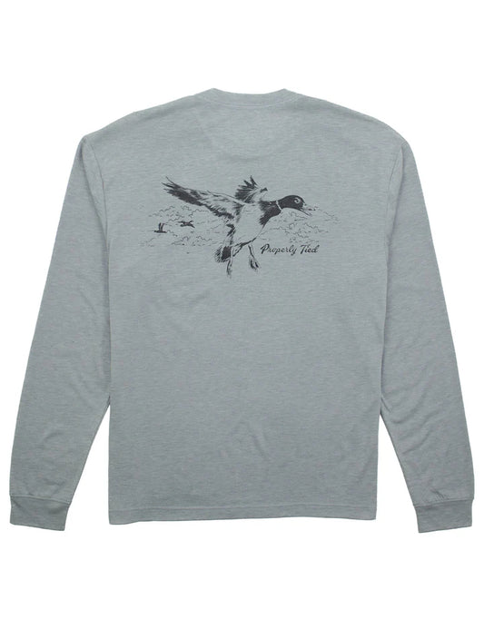 Portland Pocket Tee Flying Mallard Moss Grey-Properly Tied