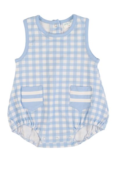 Blue Gingham Boy Bubble Jumping Jolly