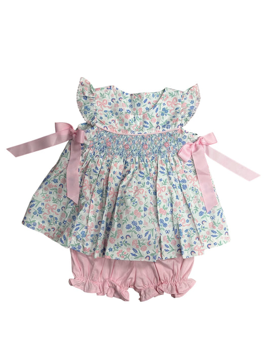 Tickled pink geo bloomer set