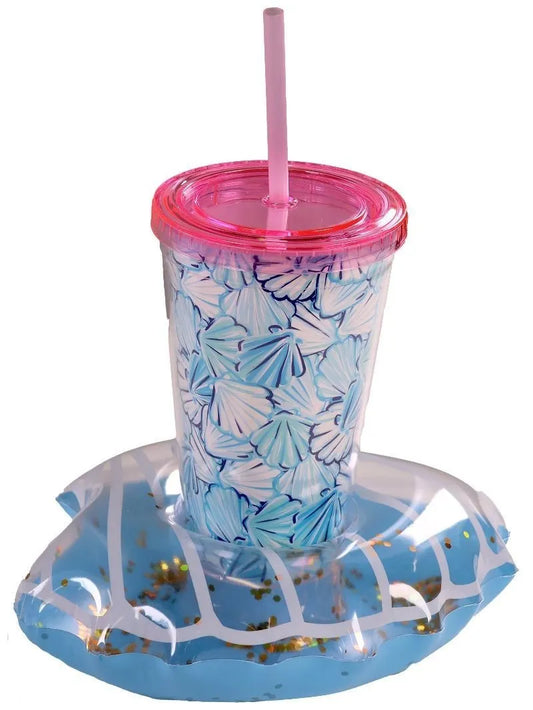 Tumbler with floatie drink holder