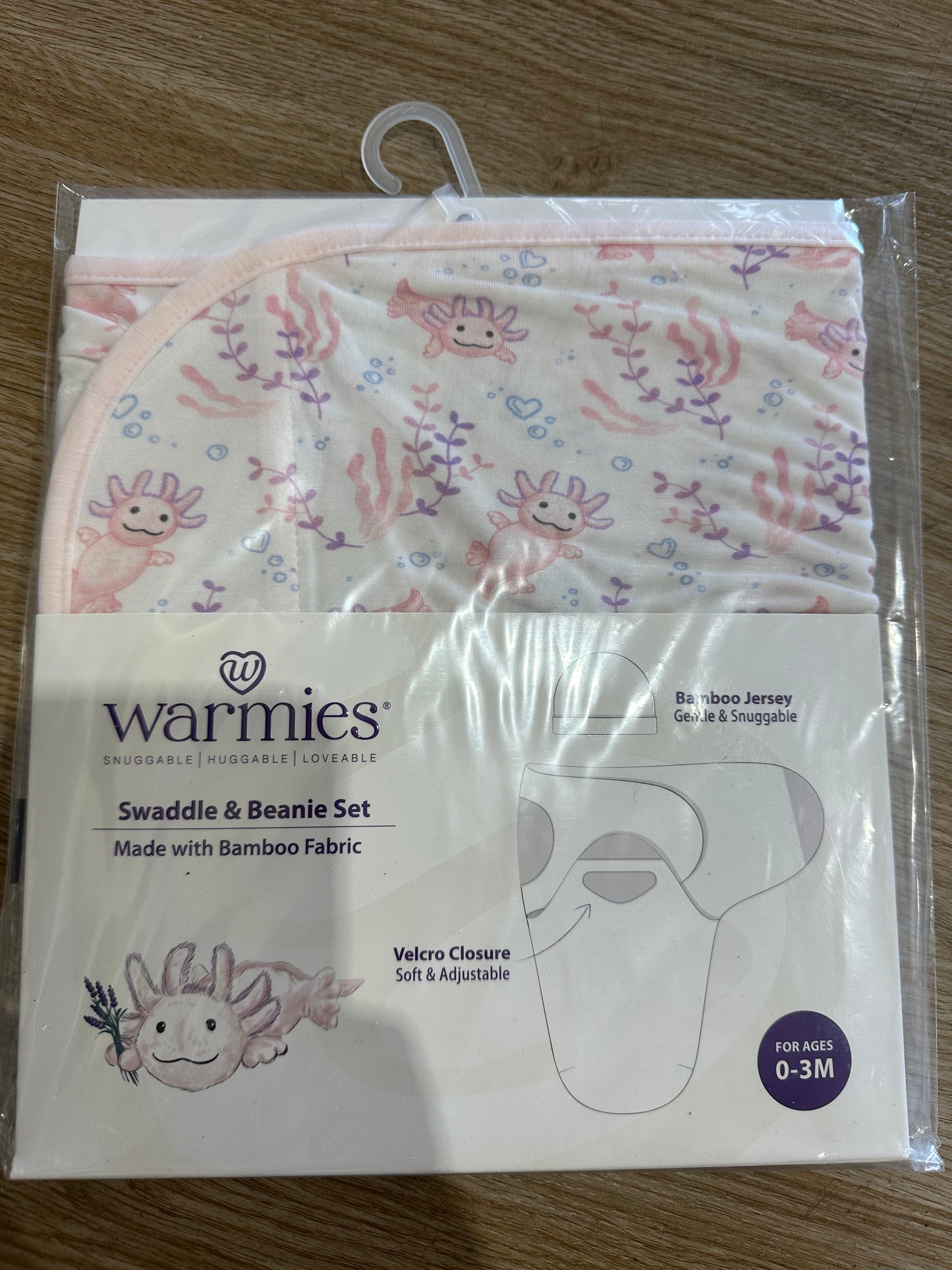 Axoltl Warmies Swaddle and Beanie Set