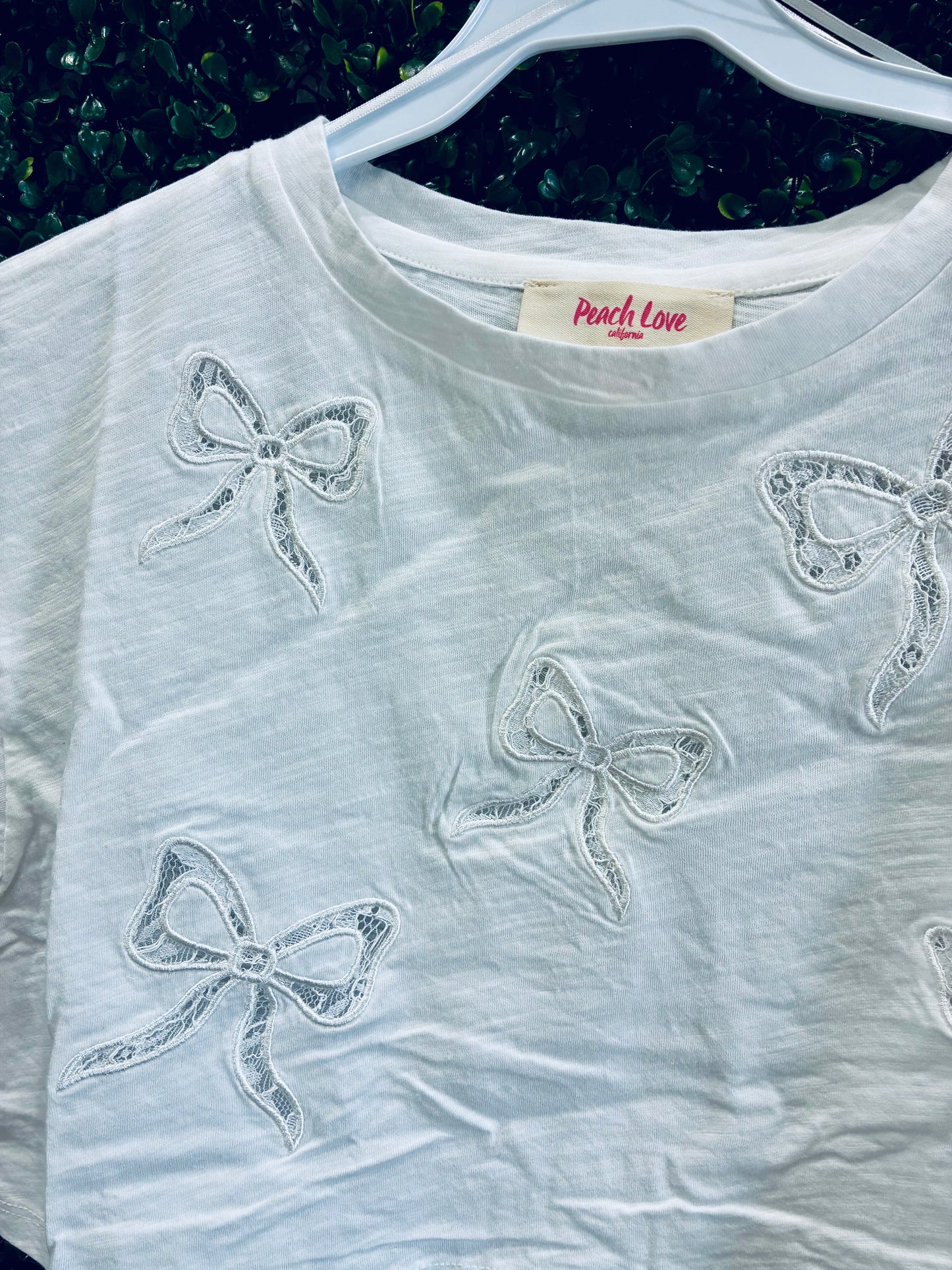 Tween Peach Love Bow shirt
