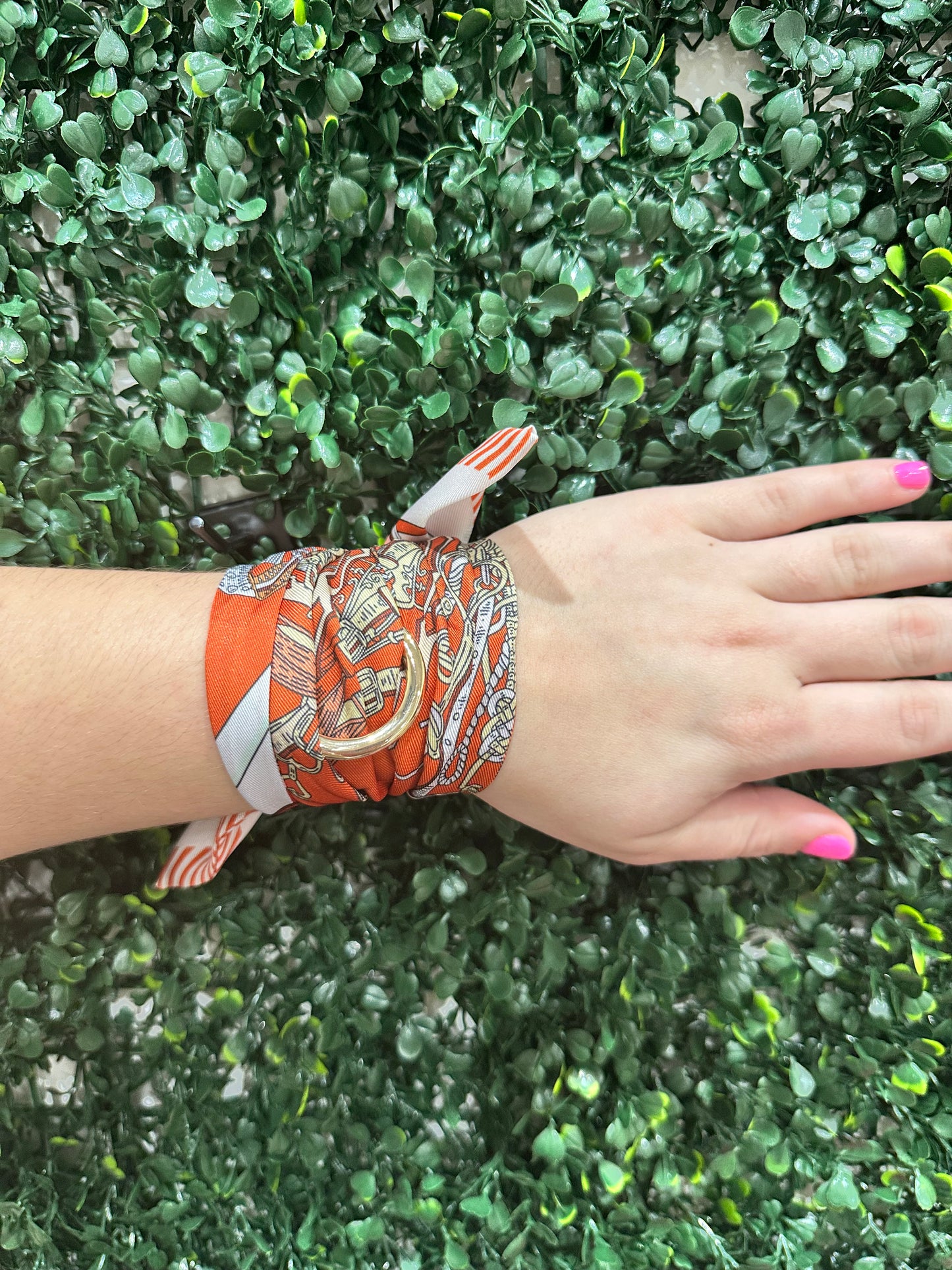 Orange Scarf Wrap Bracelet